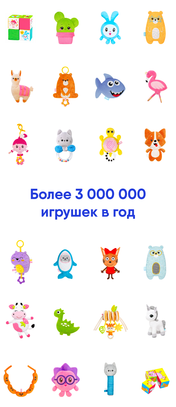 Более 3 000 000 игрушек в год